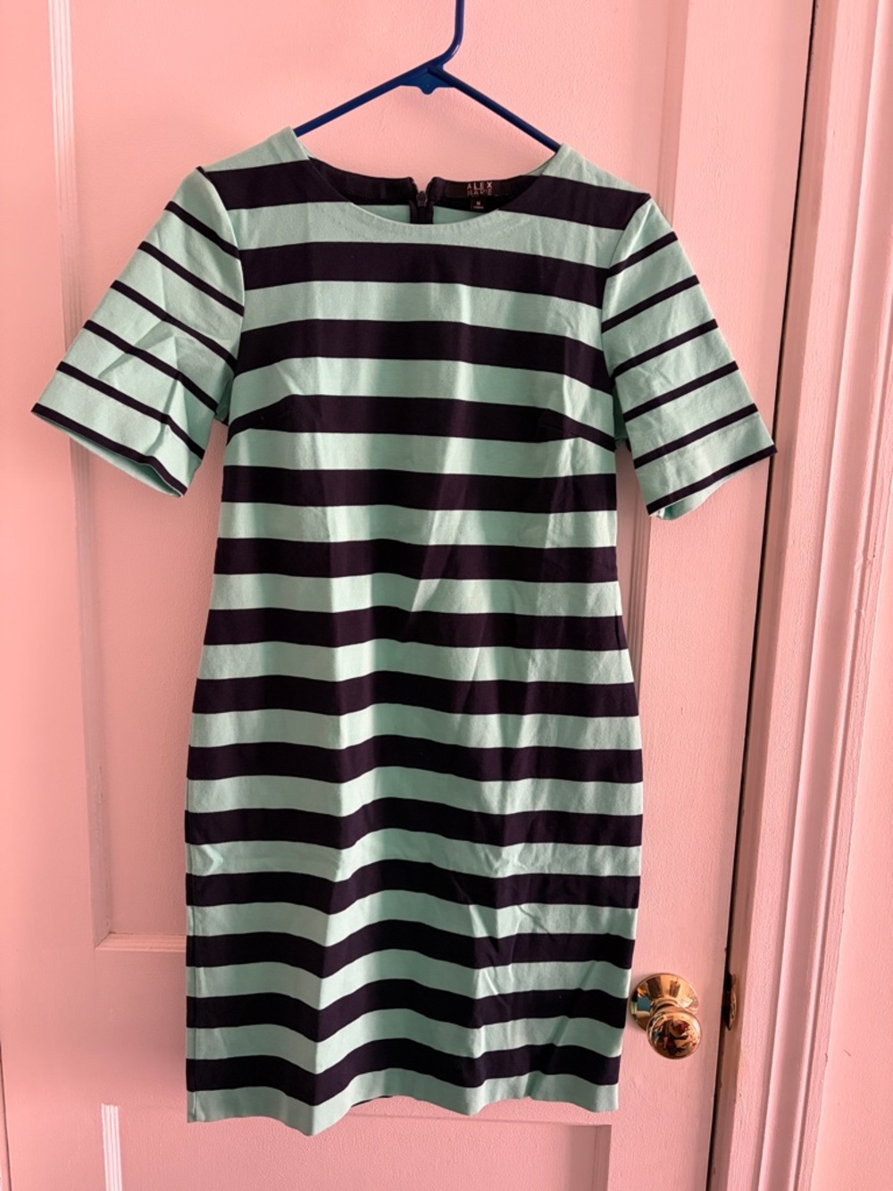 Alex Marie Mint & Black Horizontal Stripe Shift Dress